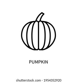 Icono De Línea De Calabaza En Un Estilo Simple. Un conjunto de iconos vectoriales en un estilo sencillo, aislados en un fondo blanco. 64 x 64 píxeles
