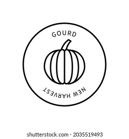 Icono De Línea De Calabaza En Estilo Simple. Nueva cosecha. Señal vectorial en un estilo simple aislado en un fondo blanco.