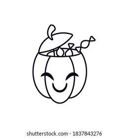 Pumpkin line icon vector illustration logo template for many purpose.