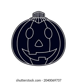 Pumpkin line icon vector jack o lantern
