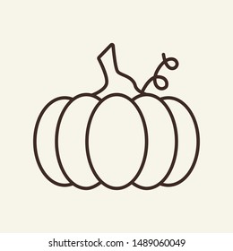 Pumpkin line icon. Vegetable, harvest, plant. Halloween concept. Can be used for topics like Thanksgiving, October, healthy eating