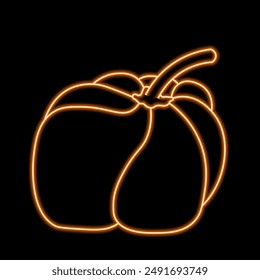 Pumpkin in line in neon effect
