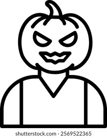 Pumpkin Line Vector Icon Design