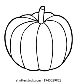pumpkin line vector illustration,
isolated on white background.top view