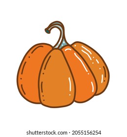 pumpkin linear graphic design. Black and white image of vegetables. Vector illustration line art Isolated on background. printing on T-shirts, poster, wall, goal, glasses, sun loungers, banners