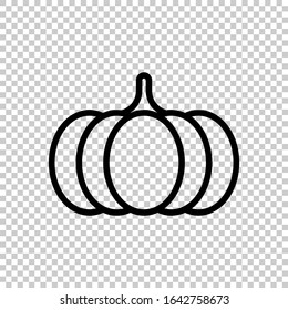 pumpkin lines icon flat vector on transparent background