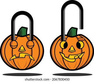 pumpkin lock icon | Halloween design