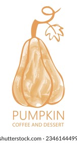 Kürbis-Logo. Abstraktes Gemüse auf weißem Hintergrund