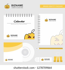 Pumpkin  Logo, Calendar Template, CD Cover, Diary and USB Brand Stationary Package Design Vector Template