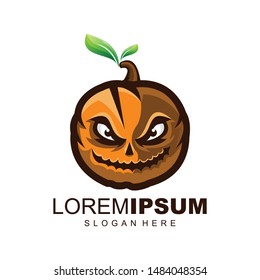 pumpkin logo design vector illustration