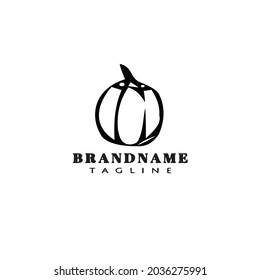 pumpkin logo icon design template modern vector illustration