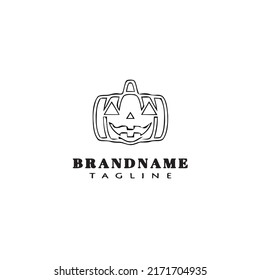 pumpkin logo icon design template modern vector illustration