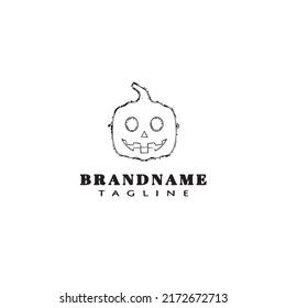 pumpkin logo icon design template modern vector illustration