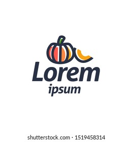  pumpkin logo icon vector illustration isolated on white background,in trendy linear style