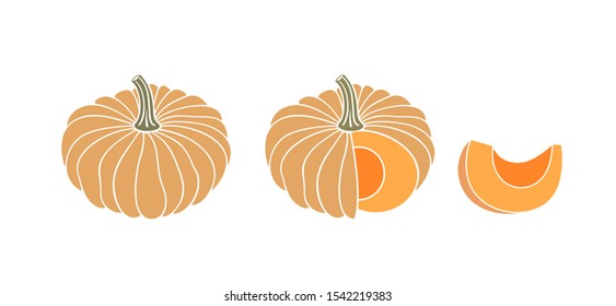 Pumpkin logo. Isolated pumpkin on white background