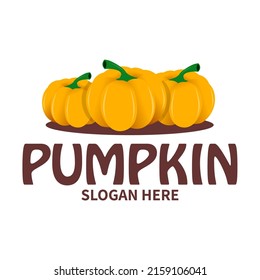 Pumpkin Logo, Isolated On White Background, Pumpkin Sign, Fresh Vegetables. Pumpkin Icon. Farm Stand Sign.