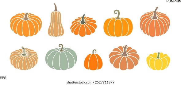 Logo de calabaza. Calabaza aislada sobre fondo blanco. Patisson