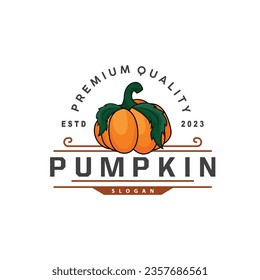 Pumpkin Logo Premium Vegetable Fruit Design Simple Minimalist Template Vector Simple