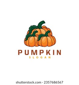 Pumpkin Logo Premium Vegetable Fruit Design Simple Minimalist Template Vector Simple