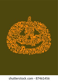 Pumpkin made of letters