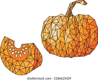 pumpkin made of triangles, vector