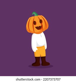 Pumpkin Man Character Design Illustration