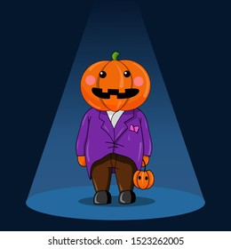 Pumpkin man character for Halloween event