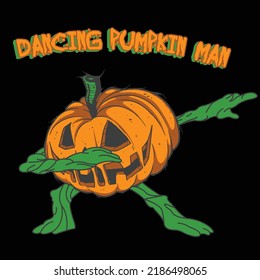 PUMPKIN MAN DANCING AND RAISING HANDS