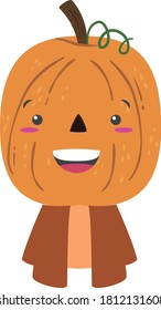 pumpkin man figure with facial gesture