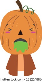 pumpkin man figure with facial gestures