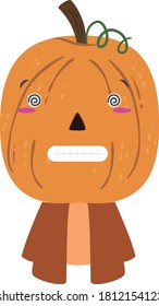 pumpkin man figure with facial gestures