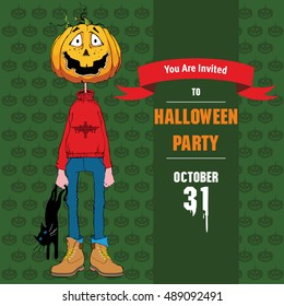 Pumpkin Man in red sweater