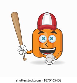 Pumpkin mascot character with baseball playing gear. vector illustration