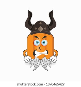 The Pumpkin mascot character becomes a fighter. vector illustration