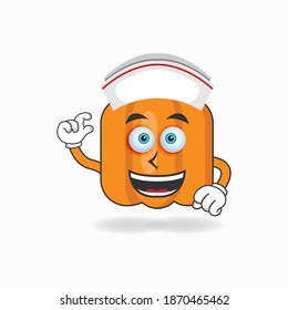 The Pumpkin mascot character becomes a nurse. vector illustration