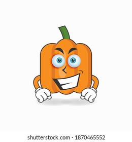Pumpkin mascot character with smile expression. vector illustration