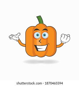 Pumpkin mascot character with smile expression. vector illustration