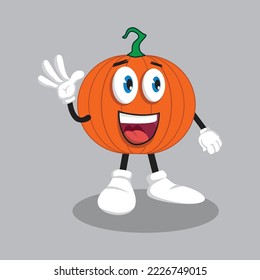 Pumpkin Mascot with Different Emotions set in Cartoon Style Vector. Funny Character. Figure Ilustration. Character Emoji. Cartoon Emoticon.