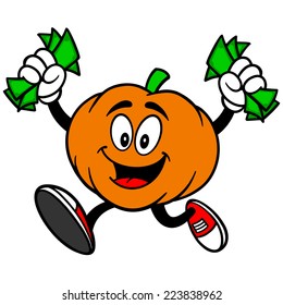 Pumpkin Mascot with Money