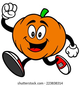 Pumpkin Mascot Running 