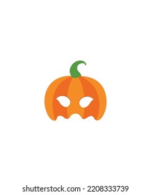 Pumpkin Mask, Halloween Vector isolated on white Background. Perfect for coloring book, textiles, icon, web, painting, children's books, t-shirt print.