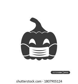 Pumpkin mask icon. Silhouette pumpkin using mask vector design. isolated on white background