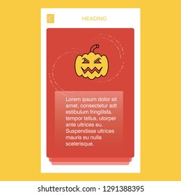 Pumpkin  mobile vertical banner design design. Vector