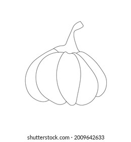 Pumpkin monochrome icon art design elements stock vector illustration for web, for print, for coloring book