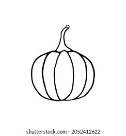 Calabaza. Ilustración monocroma. Elemento vector para el diseño de Halloween.