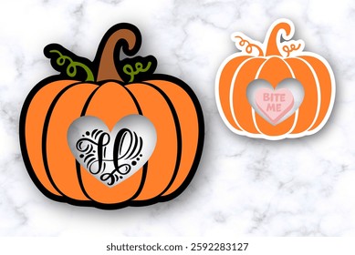 Pumpkin monogram Heart, t shirt design, farm market, fall harvest banner, Thanksgiving, Halloween stock illustration
#13