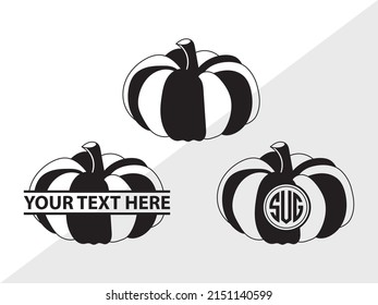 Pumpkin Monogram Printable Vector Illustration