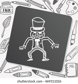 pumpkin monster doodle