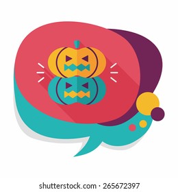 pumpkin monster flat icon with long shadow,eps10