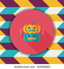 pumpkin monster flat icon with long shadow,eps10